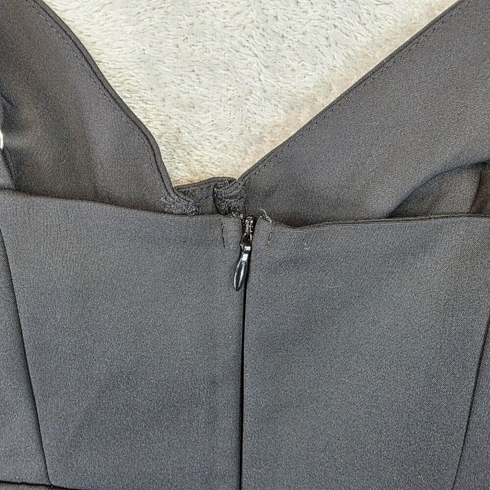 Polly Dress Womens 6 Black Bustier Mini Adjustable Straps Back Zip Corset Cup - Picture 10 of 11